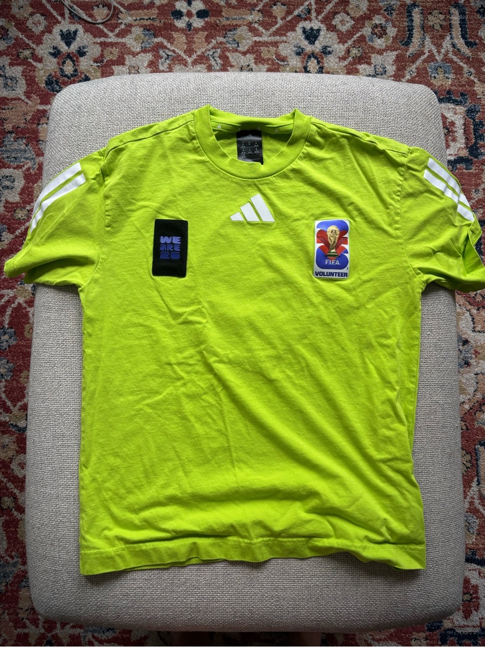 Adidas FIFA World Cup exclusive Lime Green Tee, unisex, medium